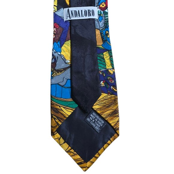 VTG Santa Claus Christmas Neck Tie Toys Elves Naughty Nice List Andaloro Korea - Picture 6 of 7